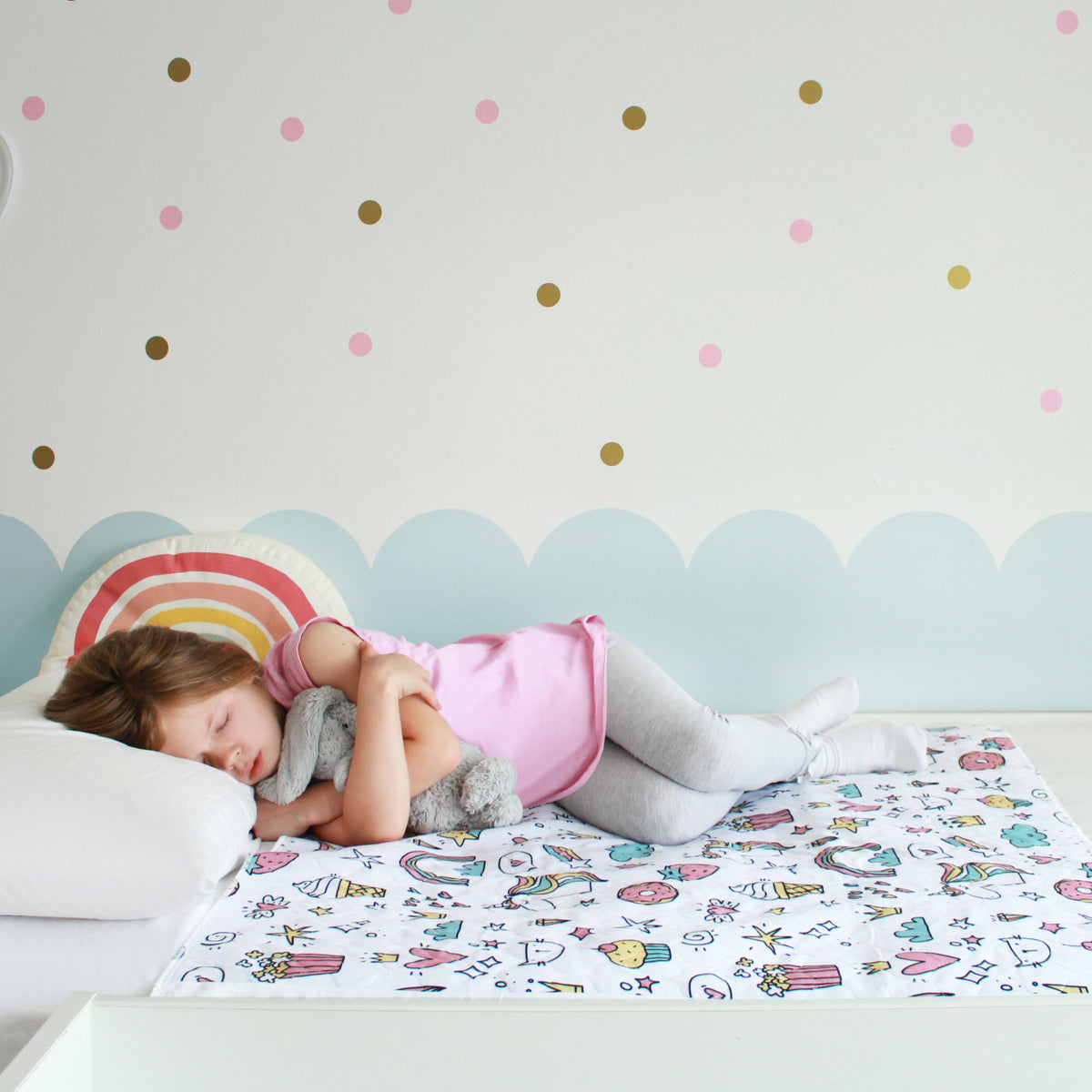 Kids Waterproof Mattress Protector for Bed Wetting Super Fun Designs. Perfect for Kids Hygge
