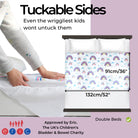 Tuckable sides and measurements of the rainbow waterproof mattress protector