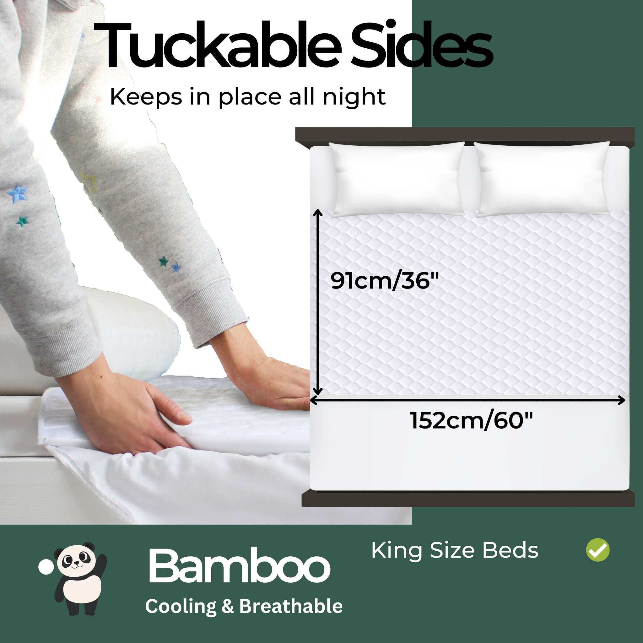 Bamboo Mattress outlet protector King Size waterproof cooling