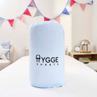 Reversible pastel blue coverless duvet in Hygge Sheets bag